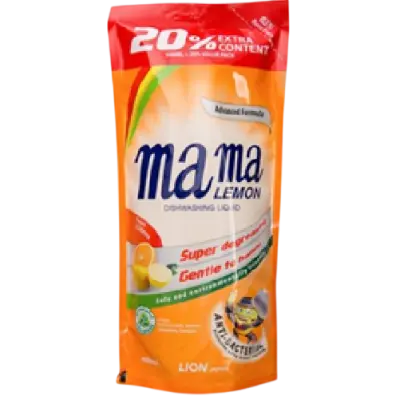 Mama Lemon Anti-Bacterial Dishwashing Liquid Fresh Citrus Refill 600ml