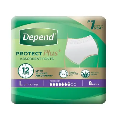 Depend Protect Plus Pants L 8S