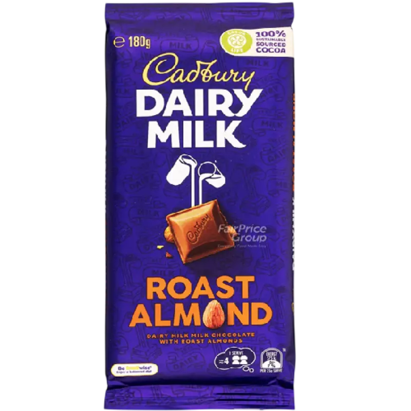 Cadbury Dairy Milk Chocolate Bar Roast Almond 130g