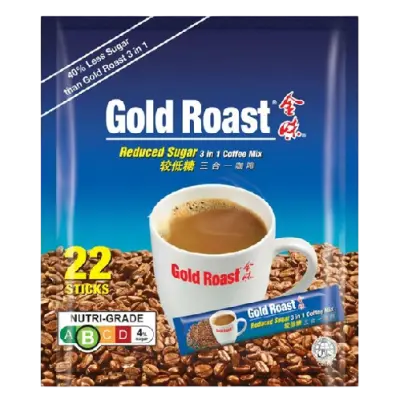 GOLD ROAST 3 in 1 Coffee Mix Reduced Sugar 22 Sticks