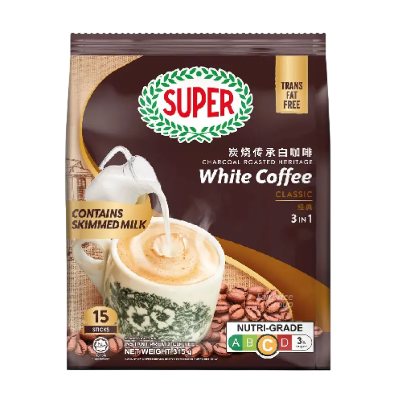 Super 3 in 1 Instant Charcoal Roasted White Coffee - Classic 315g