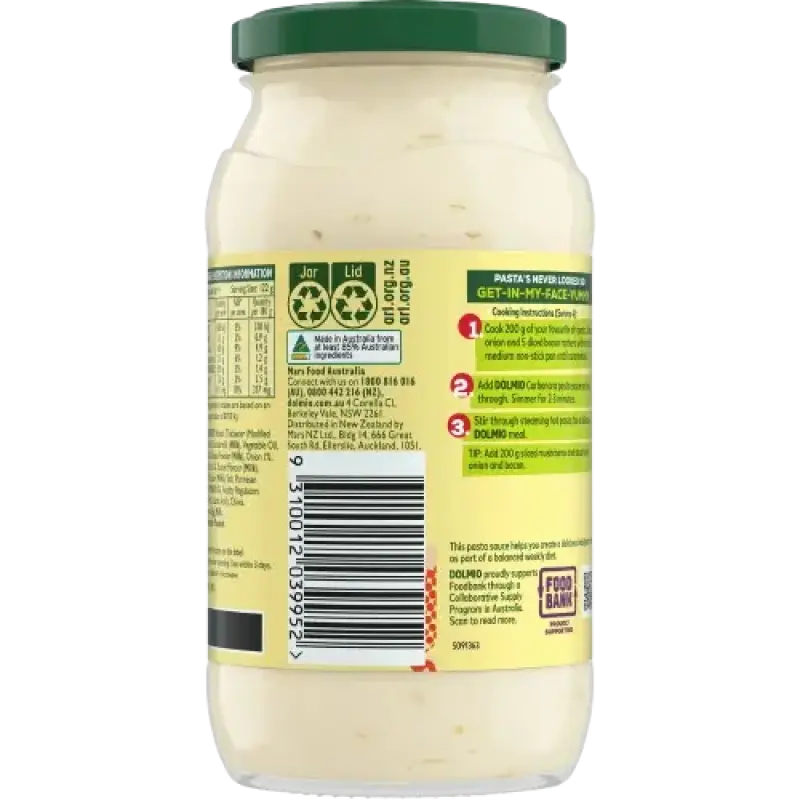 Dolmio Creamy Pasta Sauce - Carbonara