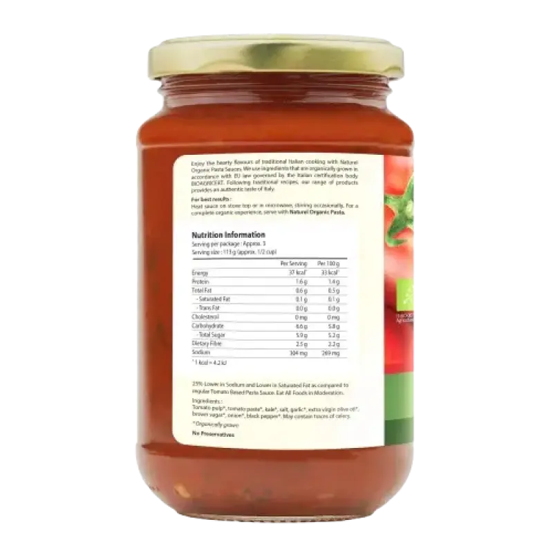 Naturel Organic Pasta Sauce - Tomato and Kale