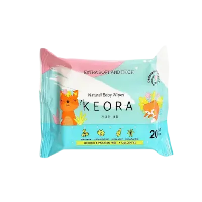 KEORA Fragrance-Free Wet Wipes 20 Sheets 4 pack