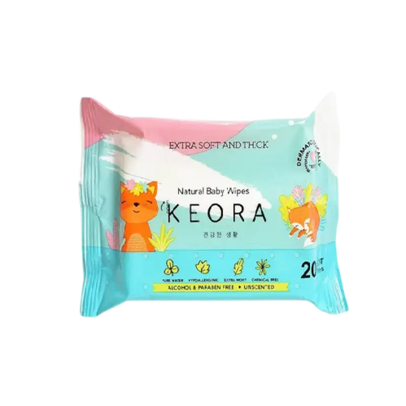 KEORA Fragrance-Free Wet Wipes 20 Sheets 4 pack