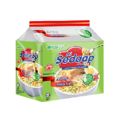 Wingsfood mi sedaap mi sup Perisa soto 75g×5(halal)