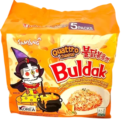 Samyang Buldak Quattro Cheese Spicy Chicken Ramen (Stir-Fried Noodle)145g x 5Pks