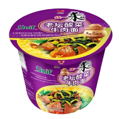 Unif Bowl Artificial Beef With Sauerkraut Flavor Noodle 125g