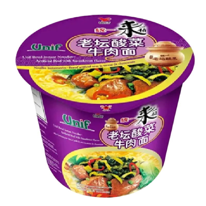 Unif Bowl Artificial Beef With Sauerkraut Flavor Noodle 125g