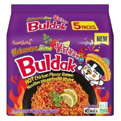 Samyang Buldak Hot Chicken Ramen Habanero Lime Flavour 675g
