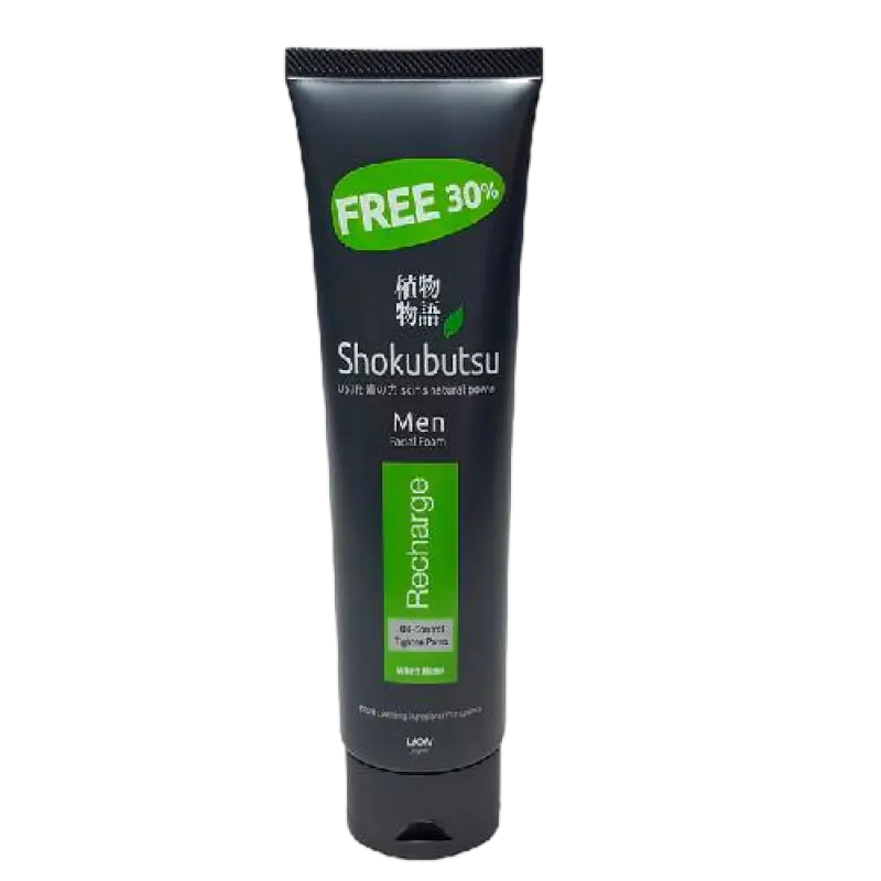 Shokubutsu Men Facial Foam (Recharge)100G + Free 30%