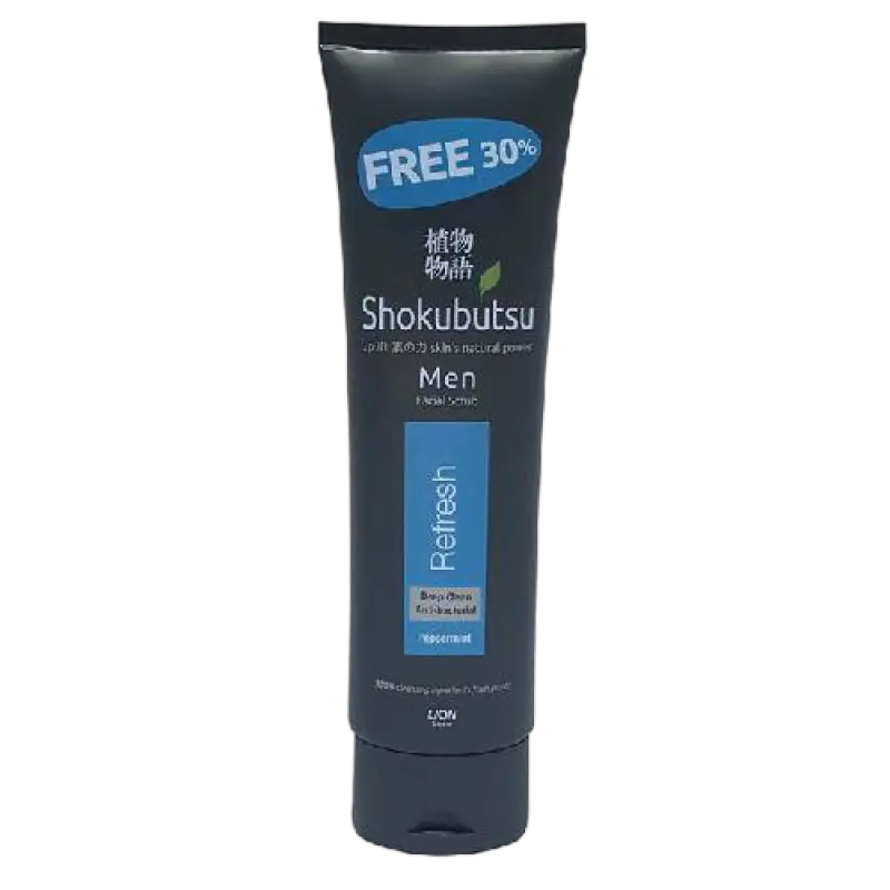 Shokubutsu Men Facial Scrub (Refresh)100G + Free 30%