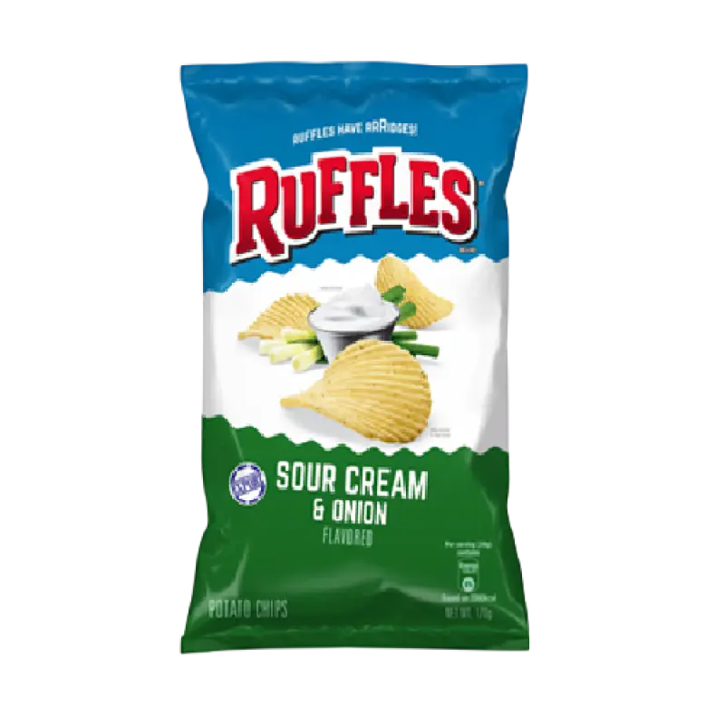 Ruffles Sour Cream and Onion Potato Chips 170g