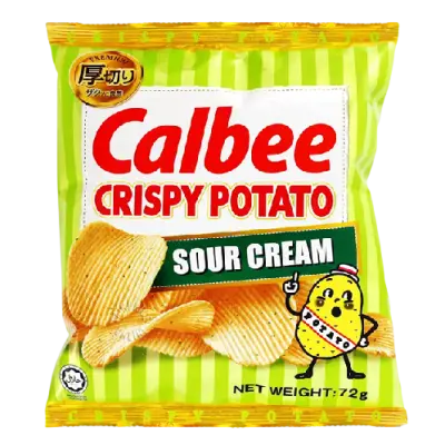 Calbee Crispy Potato Chips Sour Cream 72g